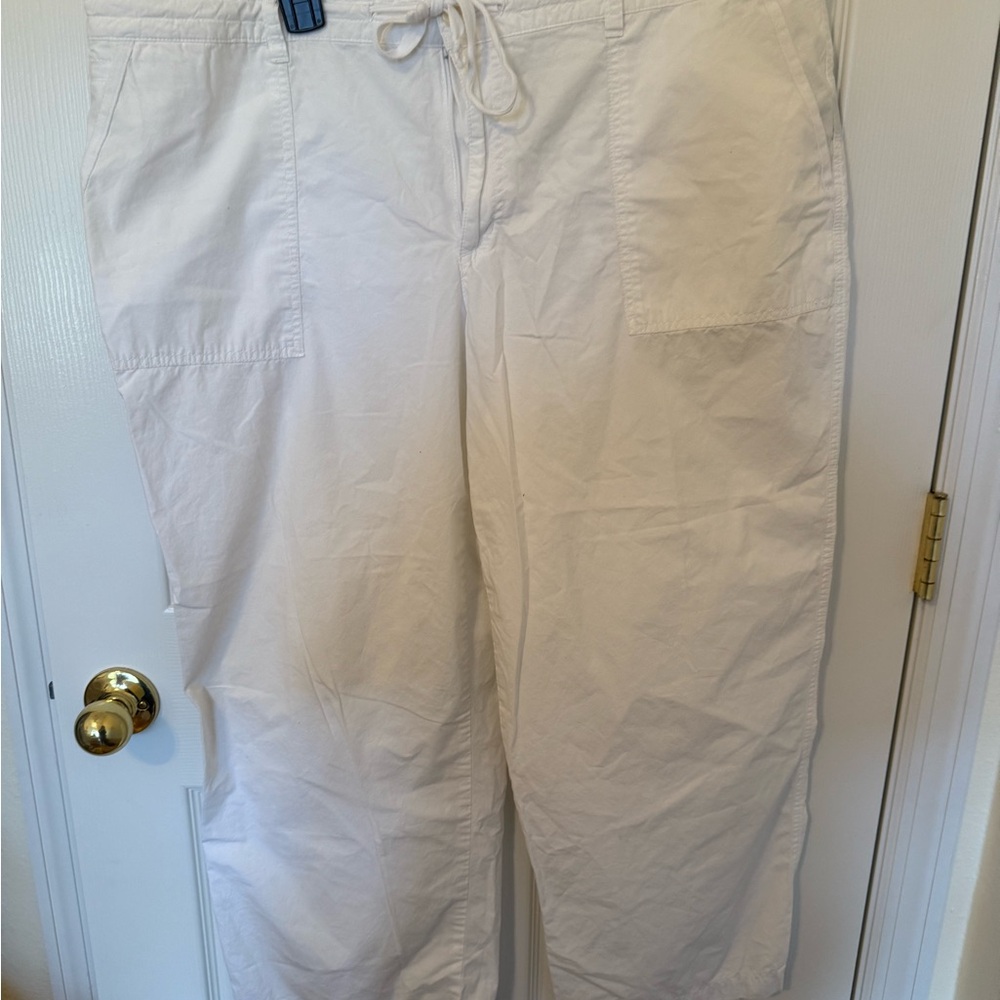 Ralph Lauren White Cropped Cotton Pants